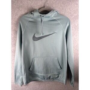 Nike Dri-Fit Women Hoodie Pullover S Green Therma Logo Pocket Sports Athleisure